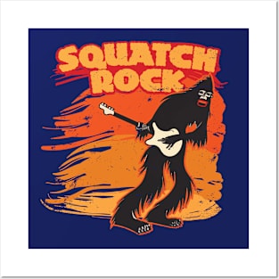 Sasquatch Guitarist Squatch Rock Bigfoot Guitar Player Posters and Art